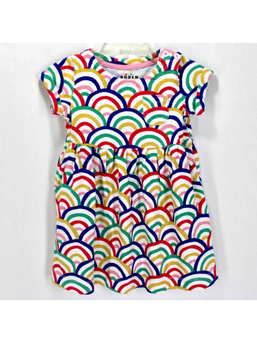Mini Boden Rainbow Dress Toddler Girls Size 18-24 Month Short Sleeve Knit